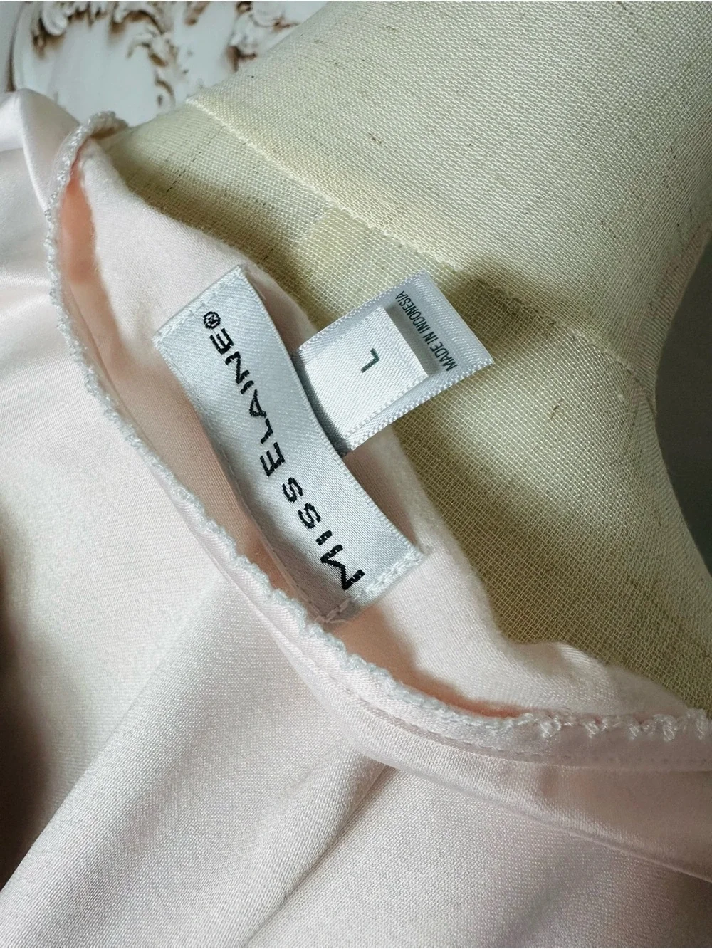 Miss Elaine Pale Pink Long Sleeve Nightgown with Floral Embroidery